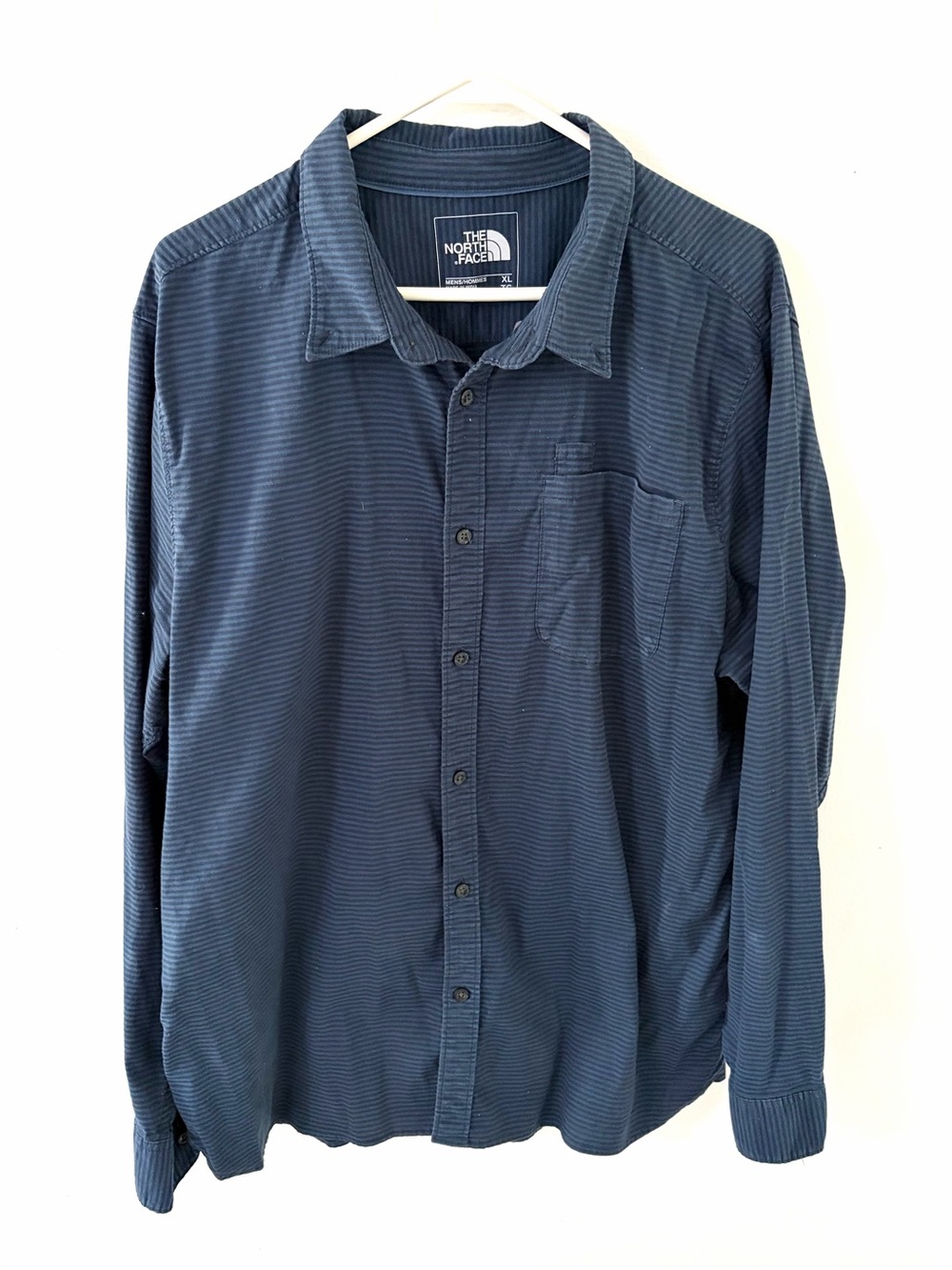The North Face Blue Long-Sleeve Striped Button-Up Shirt, Size: XL